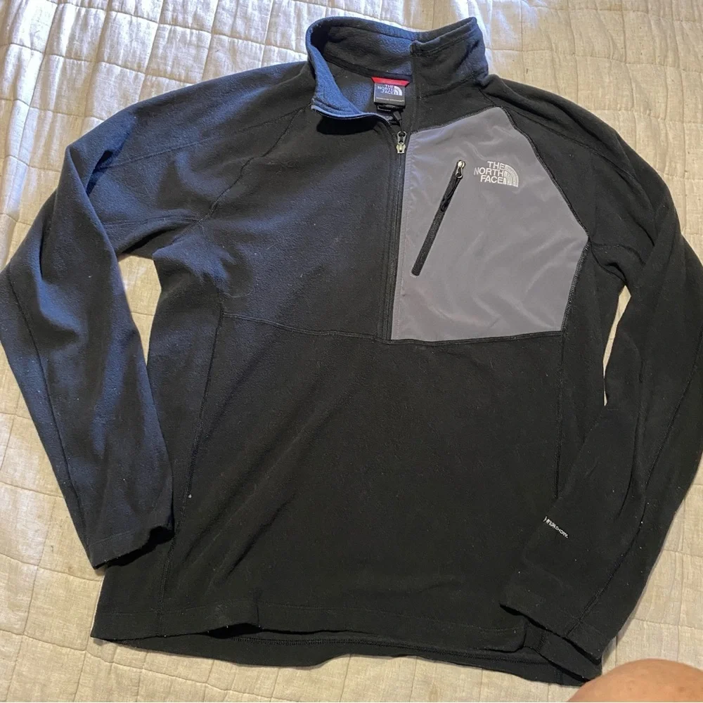 THE NORTH FACE TNF black lightweight 1/2 zip pullover fleece L flash dry…